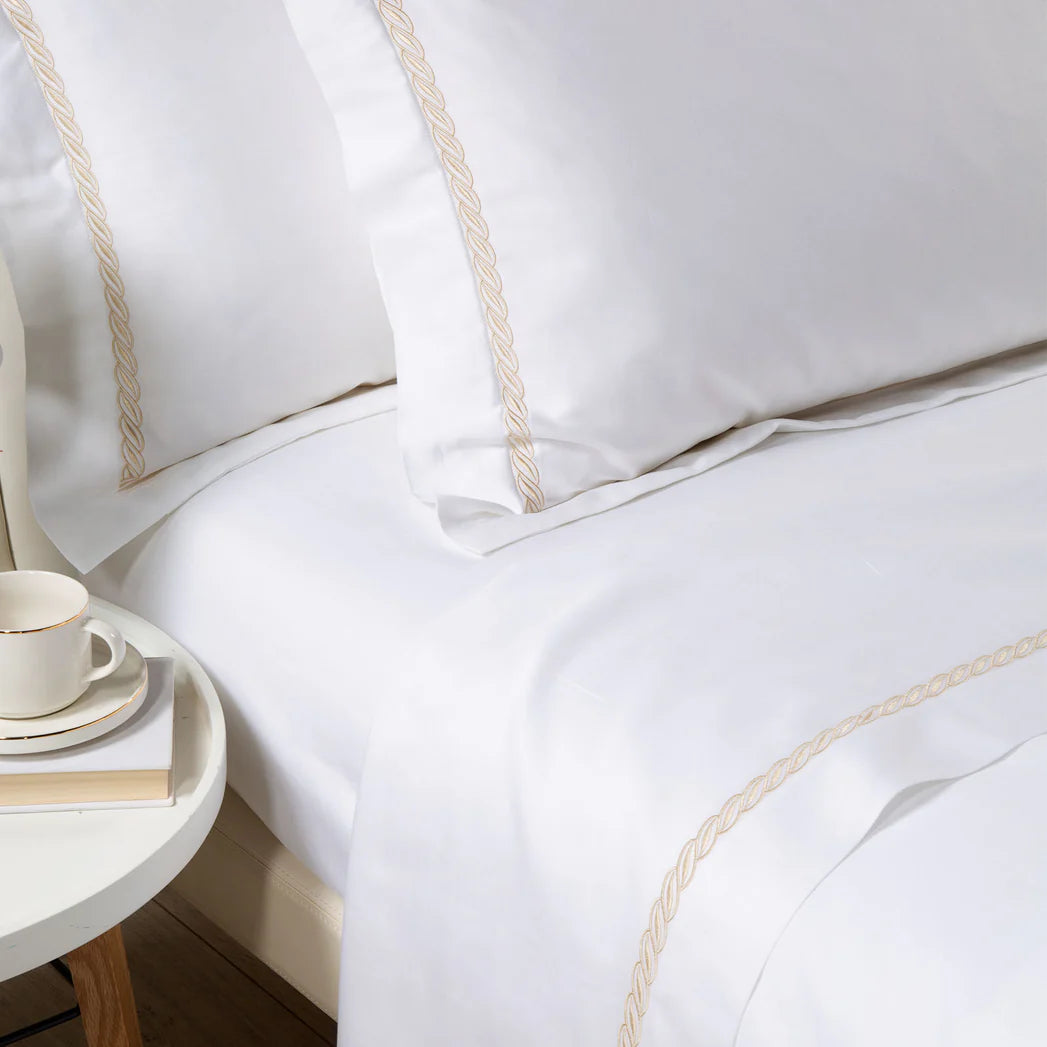 Completo Lenzuola In Percalle Treccia - Caleffi