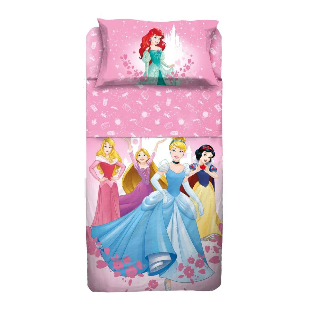Completo Lenzuola Copriletto Principesse Singolo - Disney