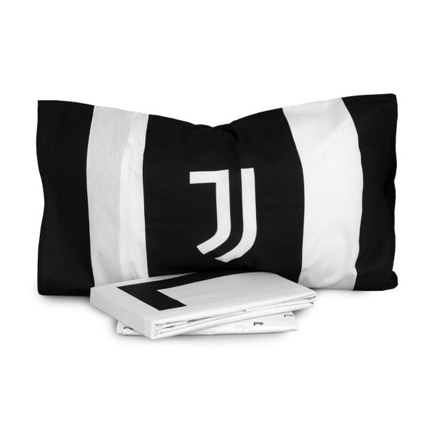 Completo Lenzuola Singolo Juventus – Ufficiale in Cotone 100% Bianco Nero