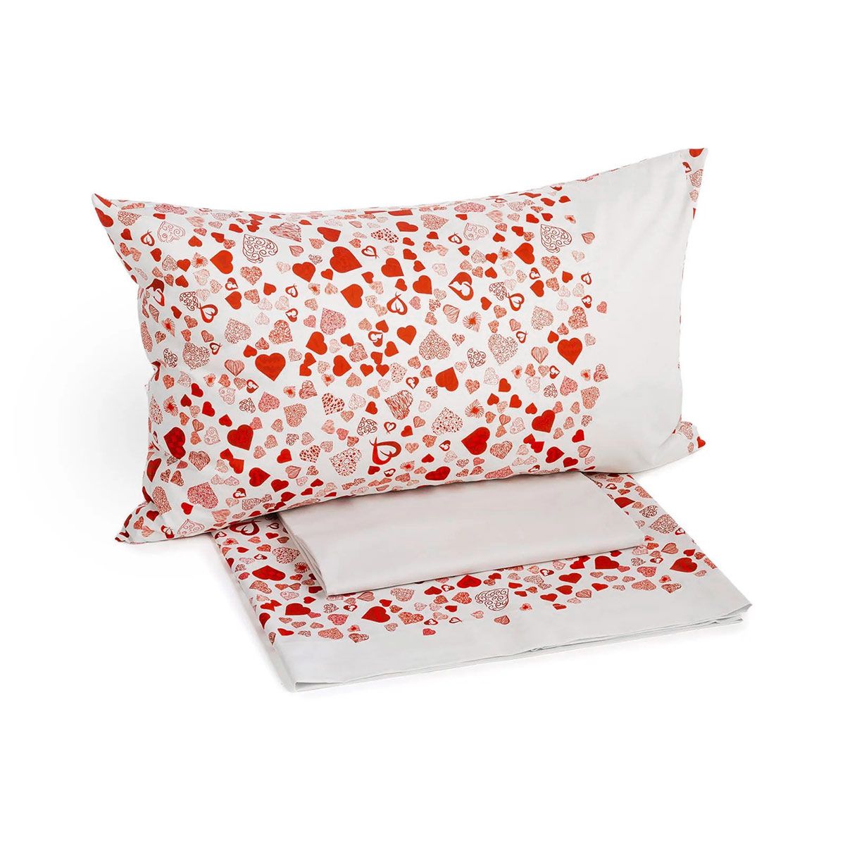 Completo Lenzuola MILLECUORI Matrimoniale in Cotone by Caleffi