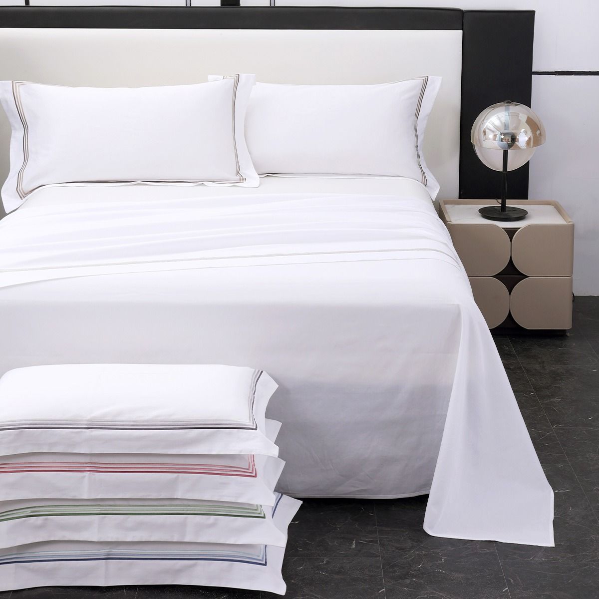 Completo Lenzuola SISSI matrimoniale Raso Di Puro Cotone by Maestri Cotonieri Home
