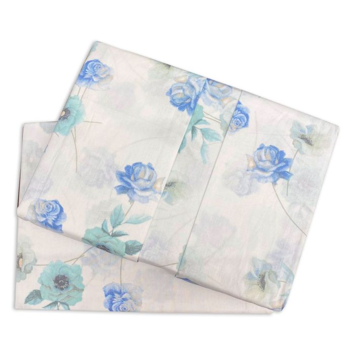 Completo Lenzuola Flores Caleffi – Floreale in 100% Cotone, singolo
