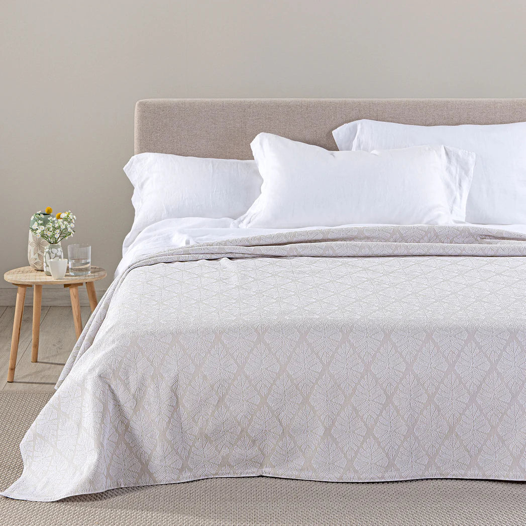 Copriletto Non Trapuntato In Raso Jacquard ACQUAMARINA by Caleffi