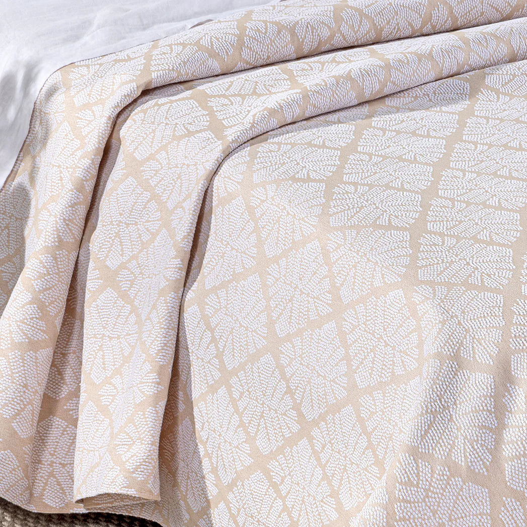 Copriletto Non Trapuntato In Raso Jacquard ACQUAMARINA by Caleffi