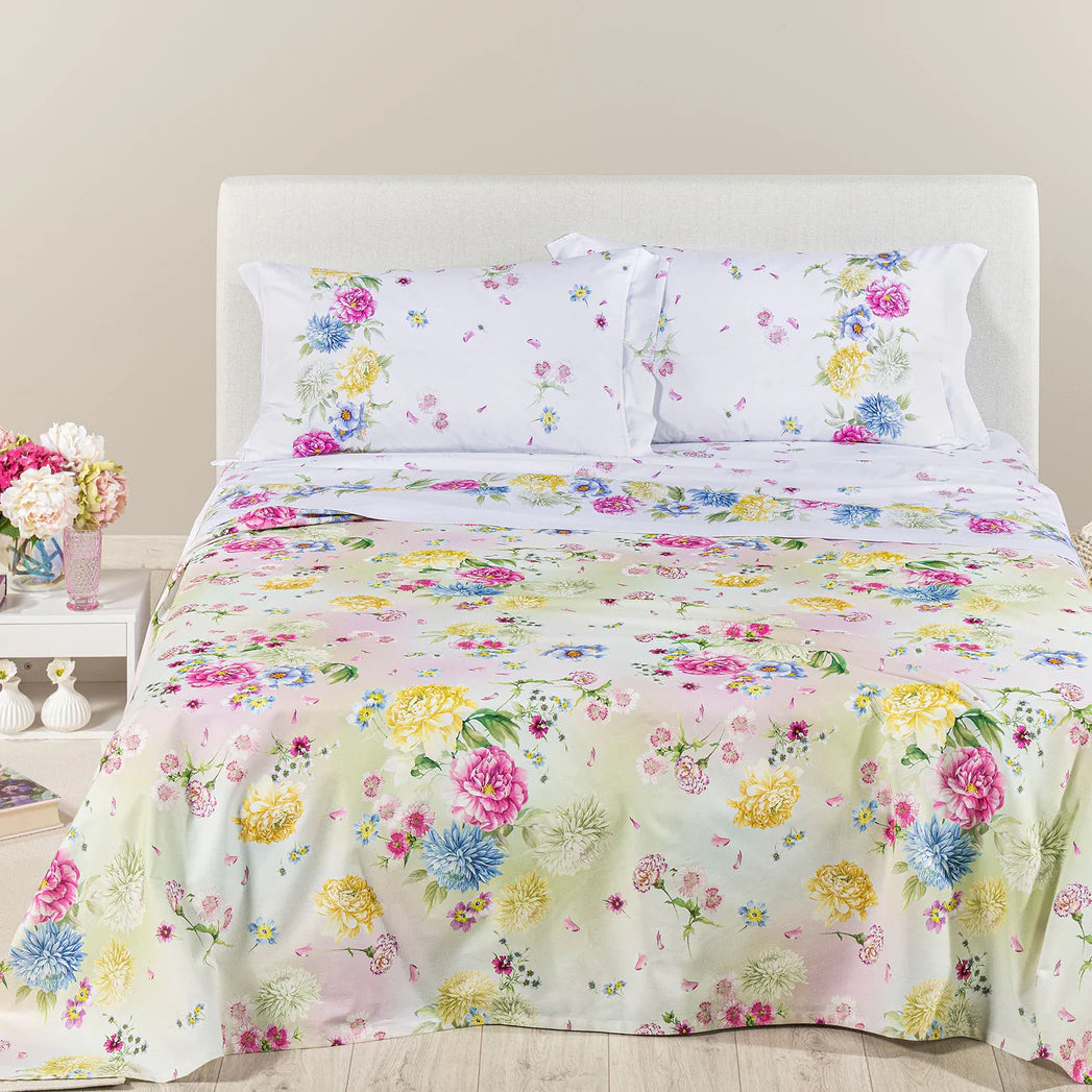 Copriletto Non Trapuntato In Cotone Panama Garden Matrimoniale - Caleffi