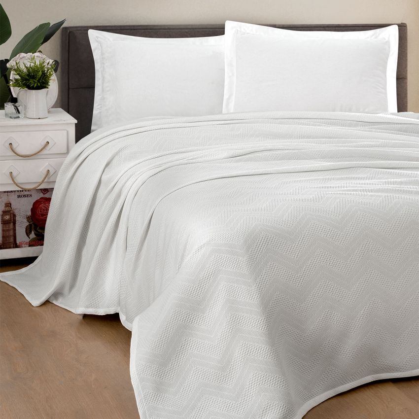 Copriletto ZIGZAG Matrimoniale by Maestri Cotonieri