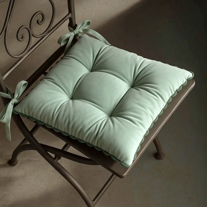 Set 2 Coprisedia India Maestri Cotonieri Home in Cotone con Fettucce 43x43 cm