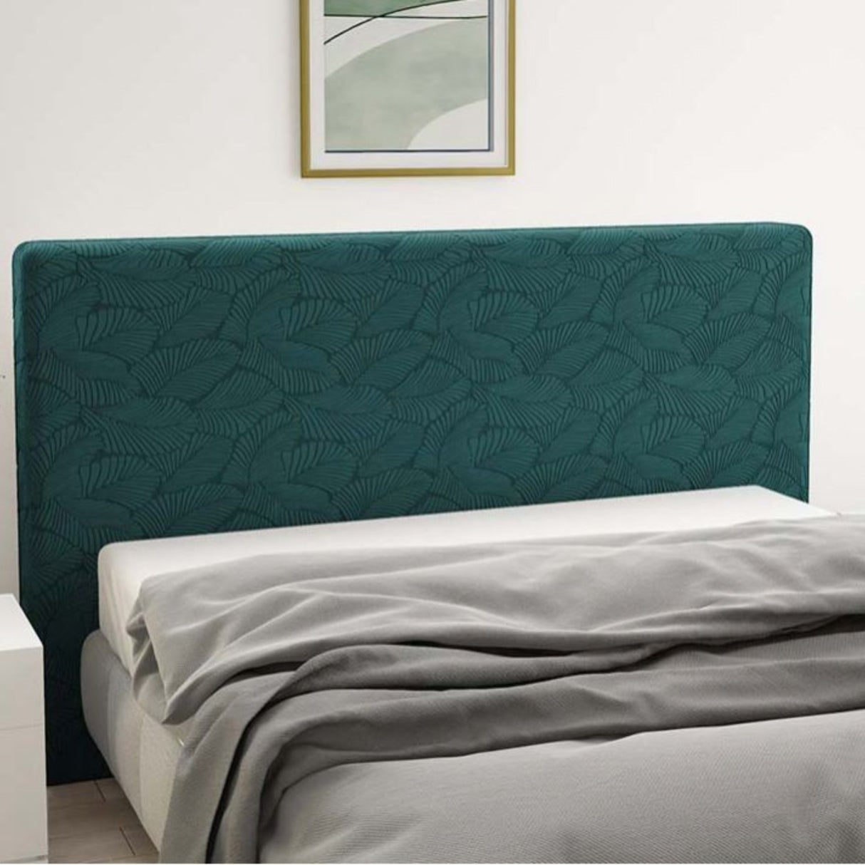 Copritestata Elasticizzato Miù IRGE con Fantasia Foglie – Coprotestiera Letto Estensibile