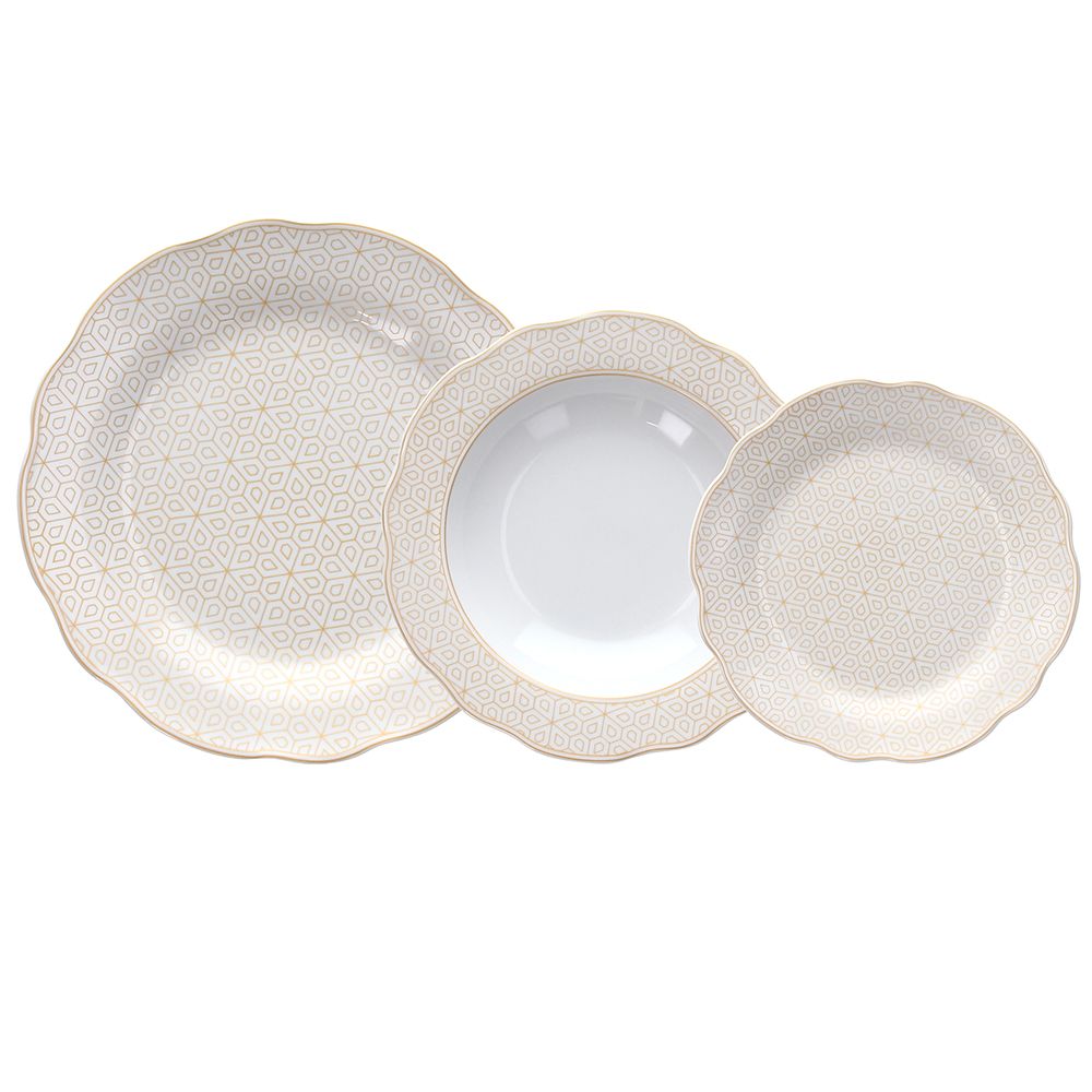 Servizio piatti 18 pezzi Diana Porcellana Beige by Tognana