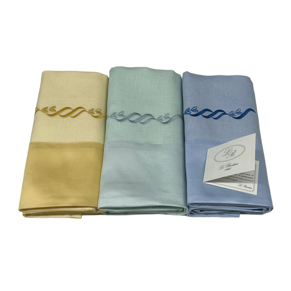 Set Asciugamani 3+3 in Puro Lino (varie fantasie) by Broderie