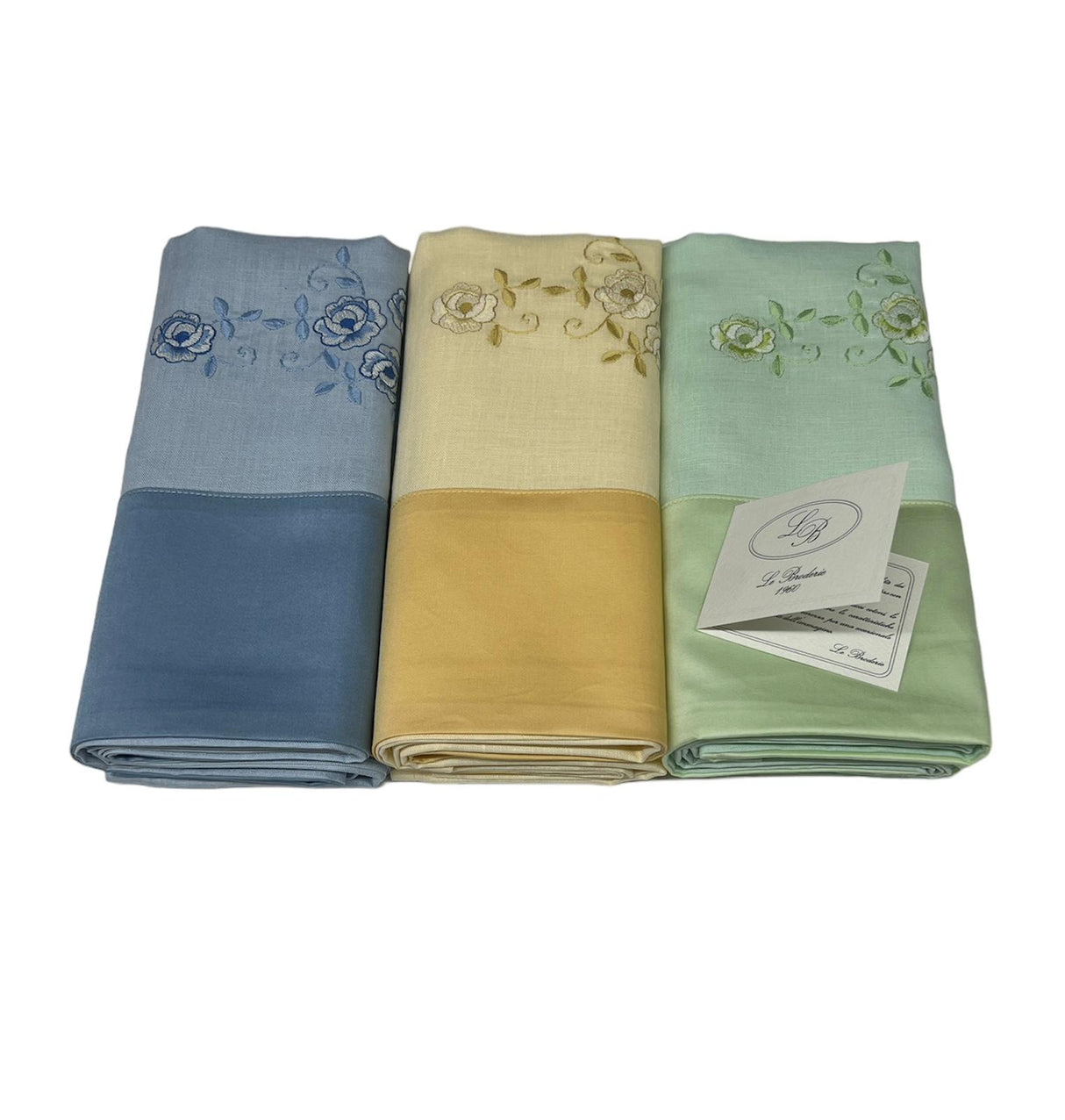 Set Asciugamani 3+3 in Puro Lino (varie fantasie) by Broderie