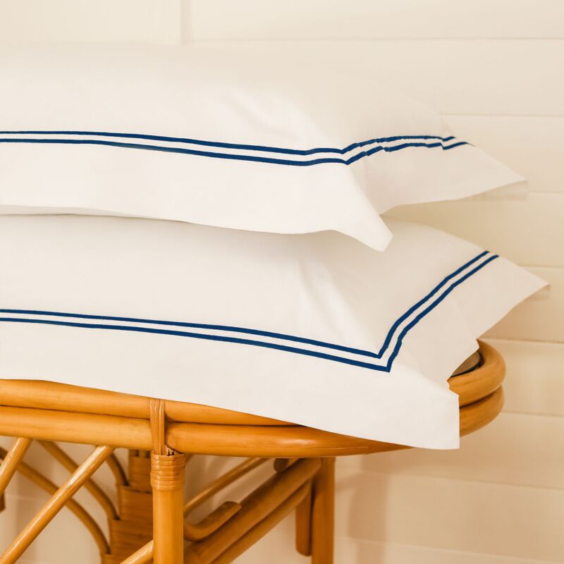 Set da 2 Federe Per Guanciali Elisabeth Percalle Con 4 Volani by Maestri Cotonieri