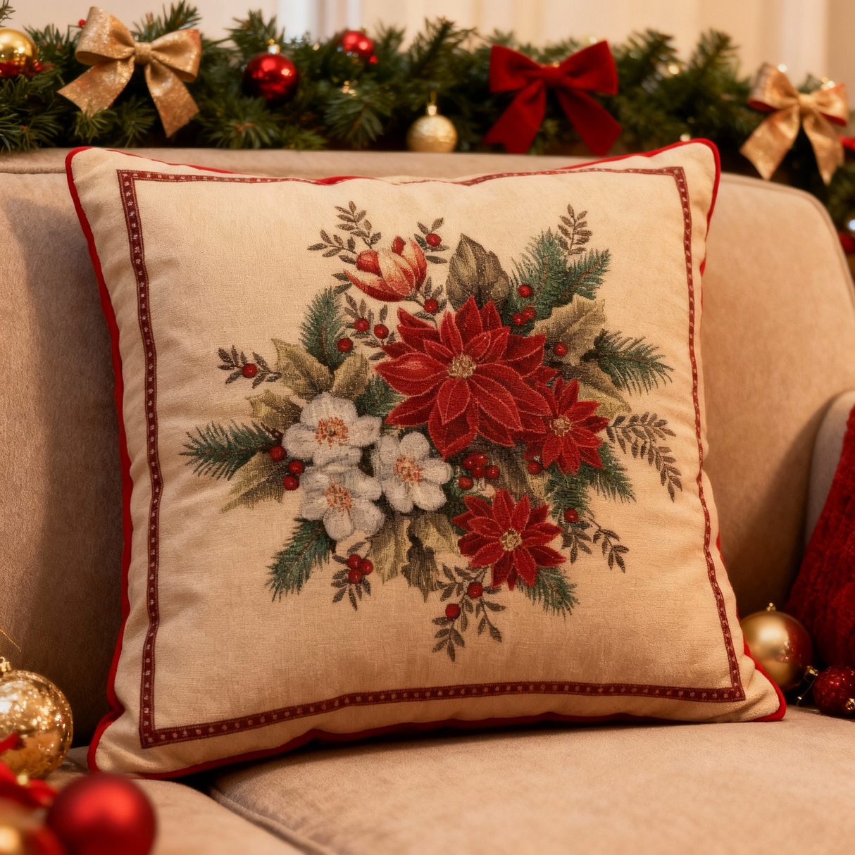 Cuscino Composizione Natalizia dis.34 - Karì