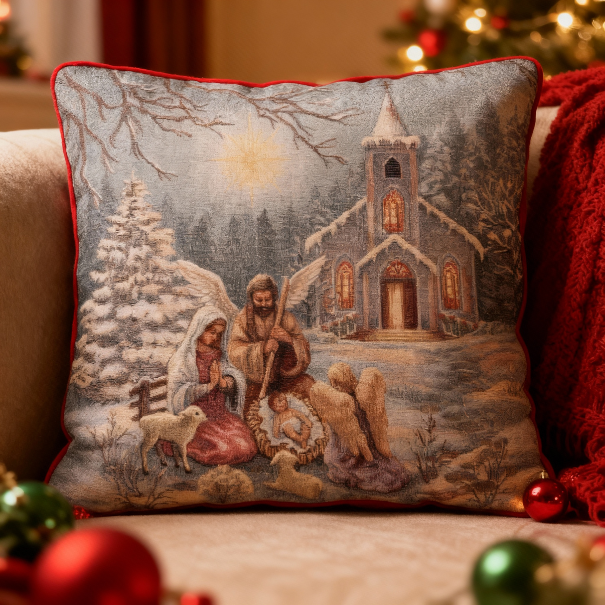 Cuscino Natività Innevata dis.13 - Karì
