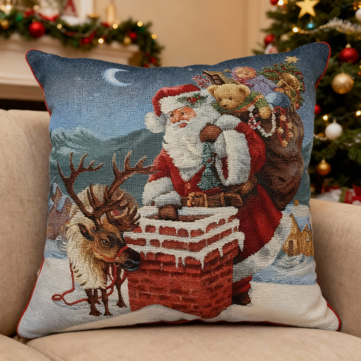 Cuscino Arredo CAMINO BABBO NATALE dis.8 - Karì