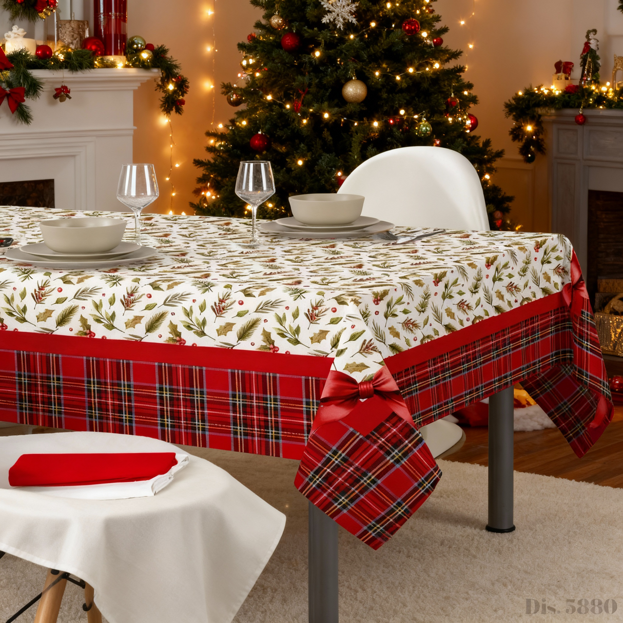 Tovaglia CHRISTMAS Natale Dis.5880 per 6/12/18/24 Posti - Kari