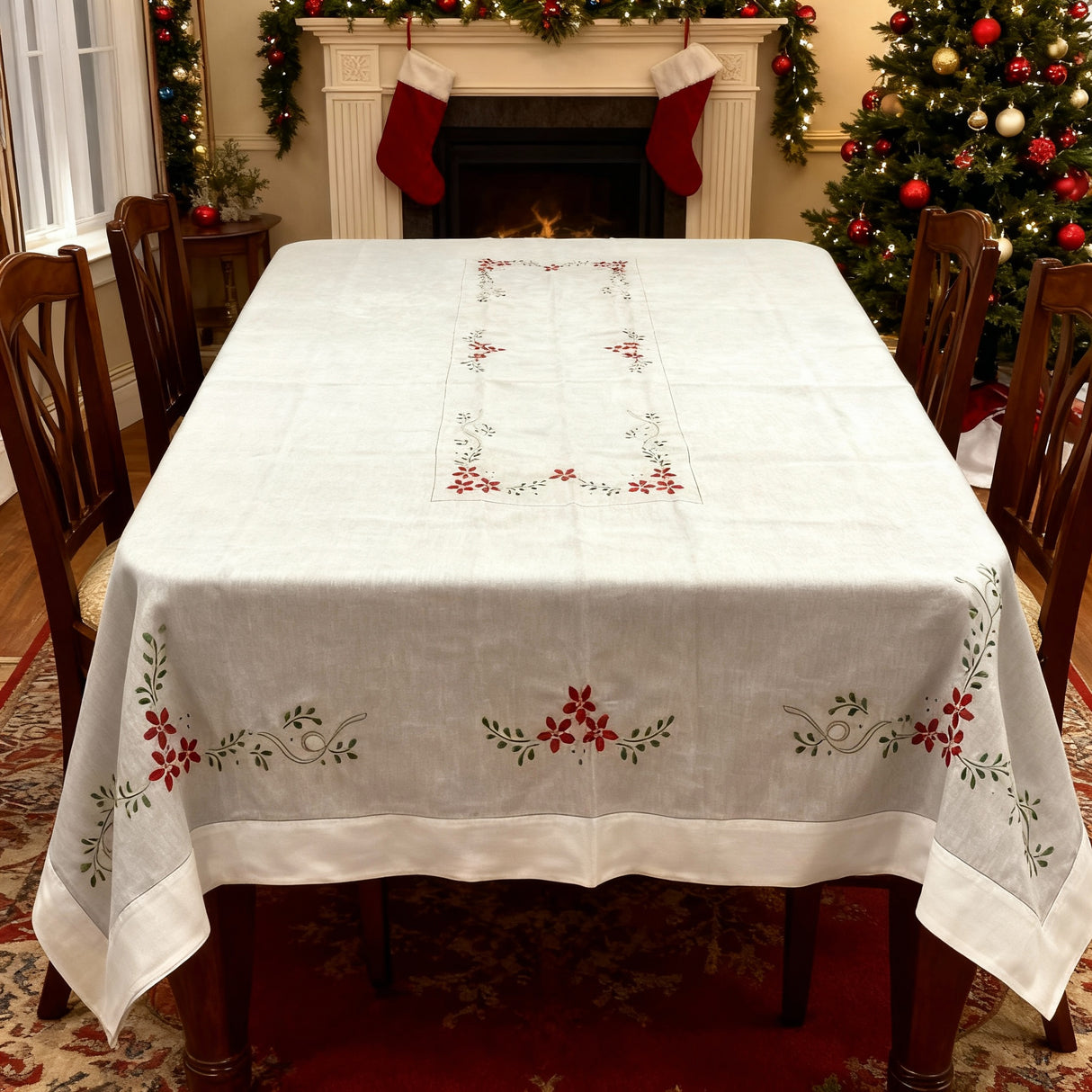 Servizio da tavola STELLA NATALE X12 in puro lino - Serendipity