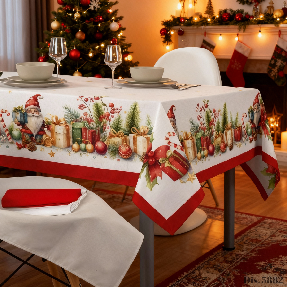 Tovaglia CHRISTMAS Natale Dis.5882 per 12/18 Posti - Kari