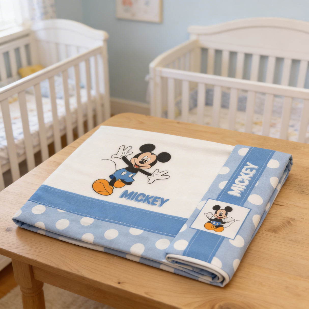 Completo lenzuola 3 pezzi culla/carrozzina Mickey 100% cotone - Disney Baby