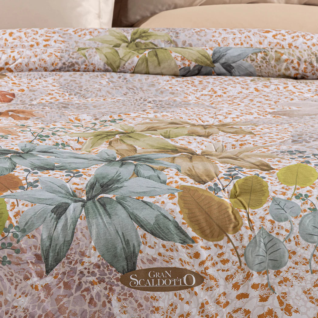 Trapunta Matrimoniale Gran Scaldotto In Cotone Pettinato Leopard Garden - Caleffi