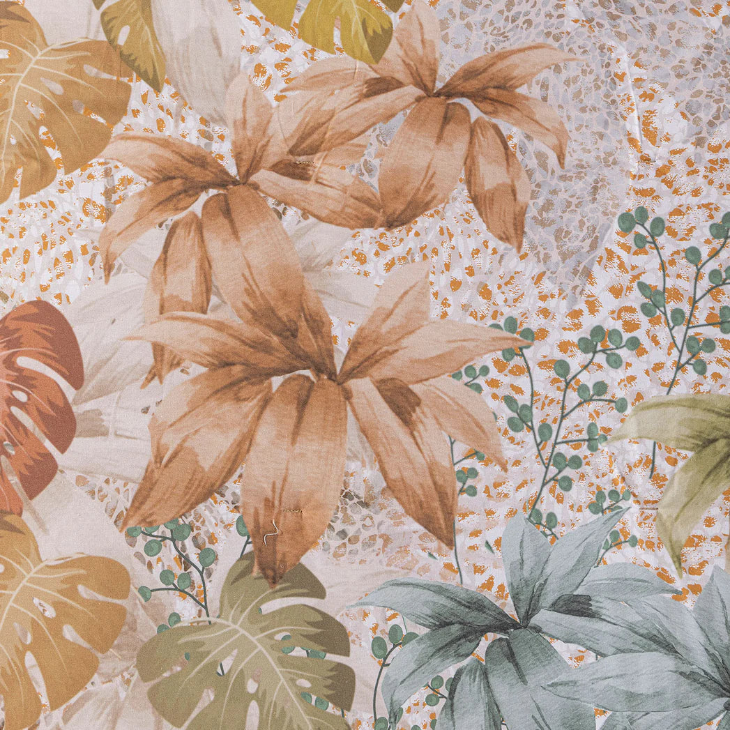 Trapunta Matrimoniale Gran Scaldotto In Cotone Pettinato Leopard Garden - Caleffi