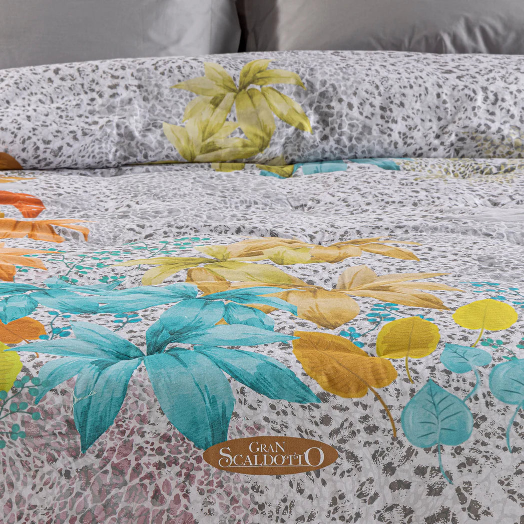 Trapunta Matrimoniale Gran Scaldotto In Cotone Pettinato Leopard Garden - Caleffi