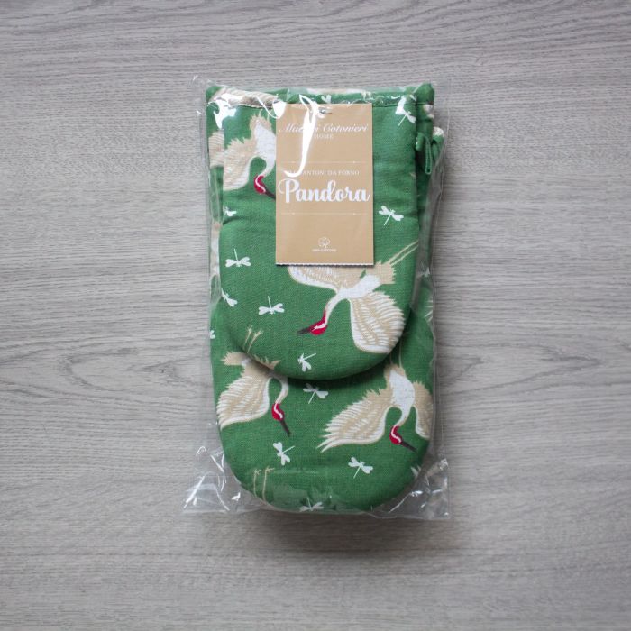 Set 2 Guanti da Forno Pandora Maestri Cotonieri Home | Cotone Trapuntato Fantasia