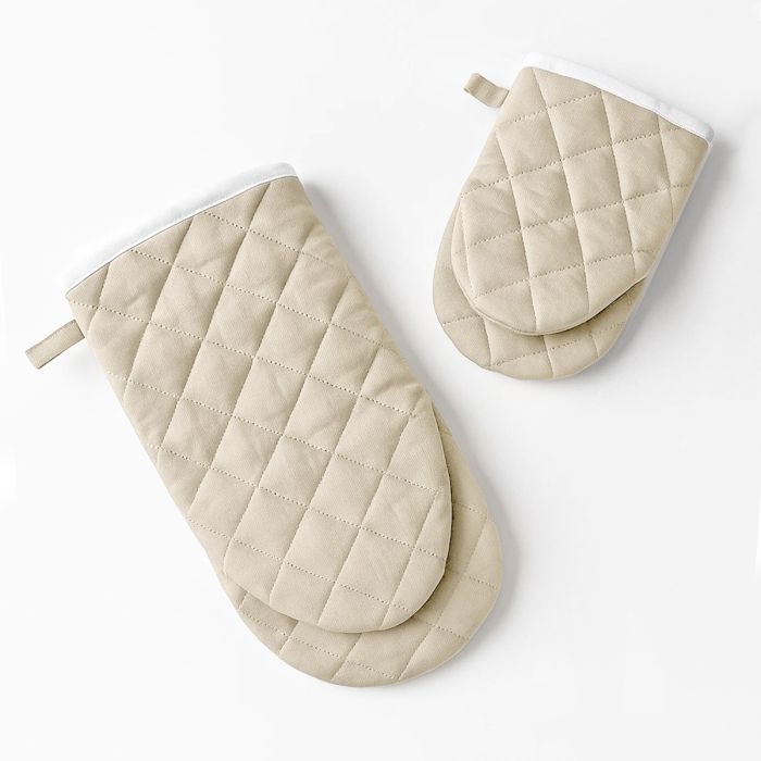 Set 2 Guanti da Forno India Maestri Cotonieri Home in Cotone con Bordo Bianco