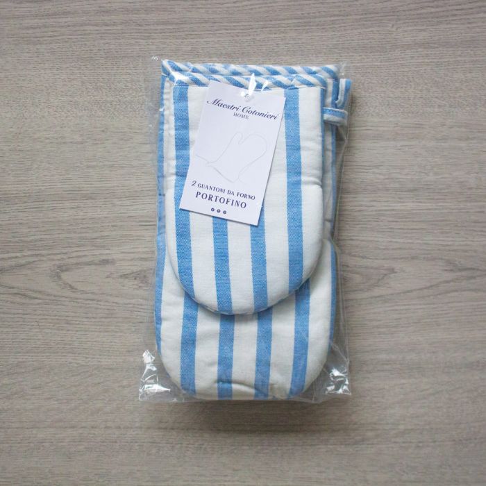Set 2 Guanti da Forno Portofino Maestri Cotonieri Home in Cotone Rigato