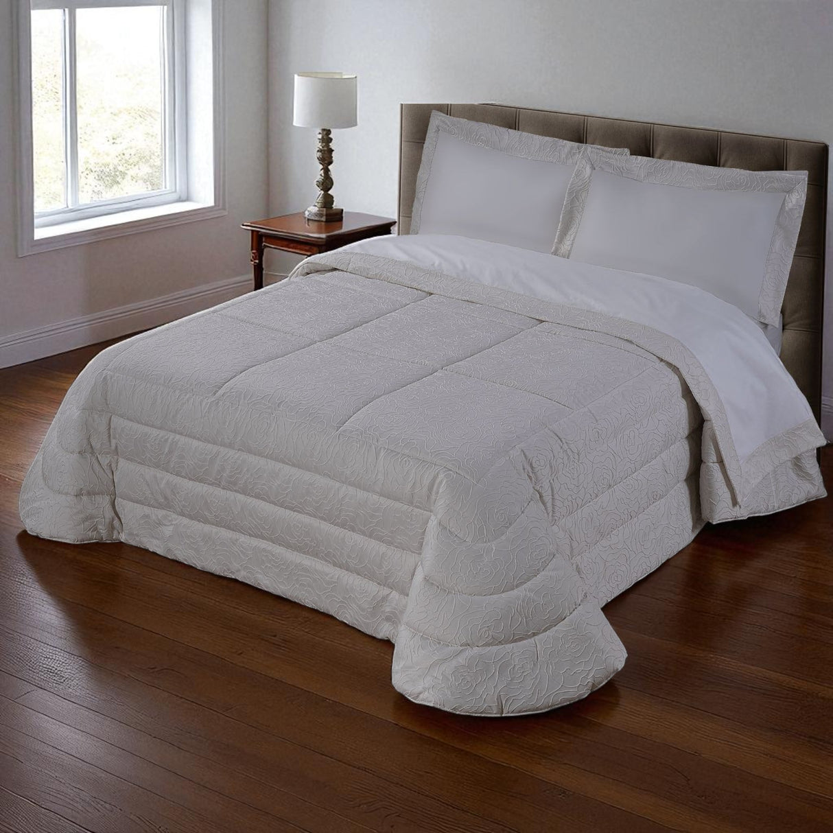 Trapunta Rosa Matrimoniale – Var. Panna/Corda/Tiffany - Mon Amour