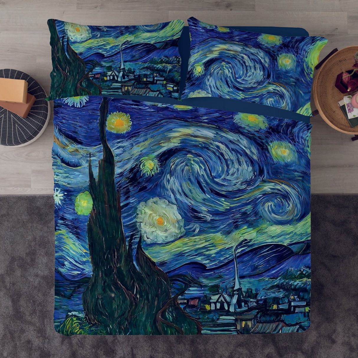 Completo Lenzuolo Copriletto Cotone NIGHT by Linea Oro