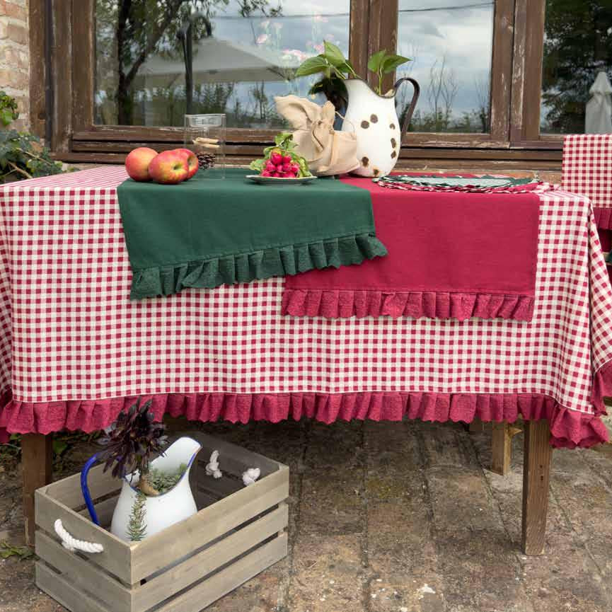 Set 2 runner Love forest con bordo in pizzo - L'Atelier17