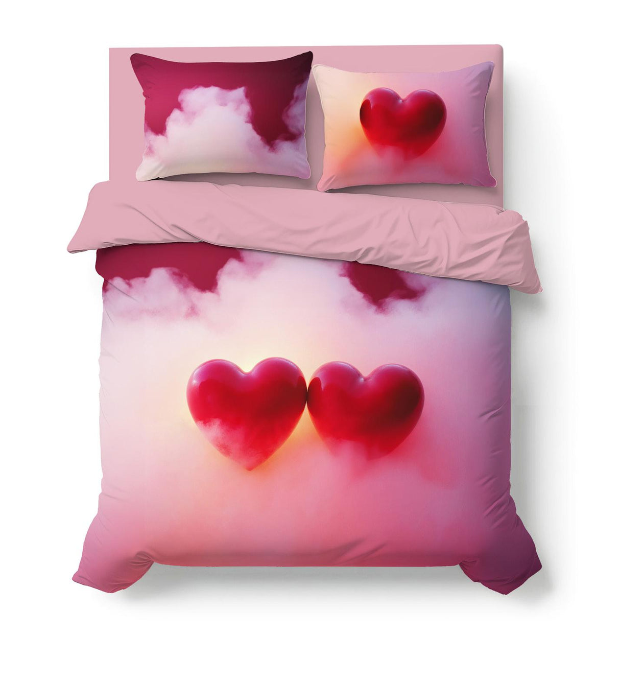 Completo Lenzuola Copriletto CUORI by Biancaluna