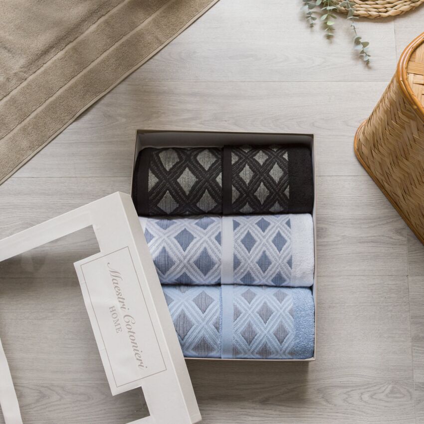 Set Asciugamani 3+3 ROMBI By Maestri Cotonieri