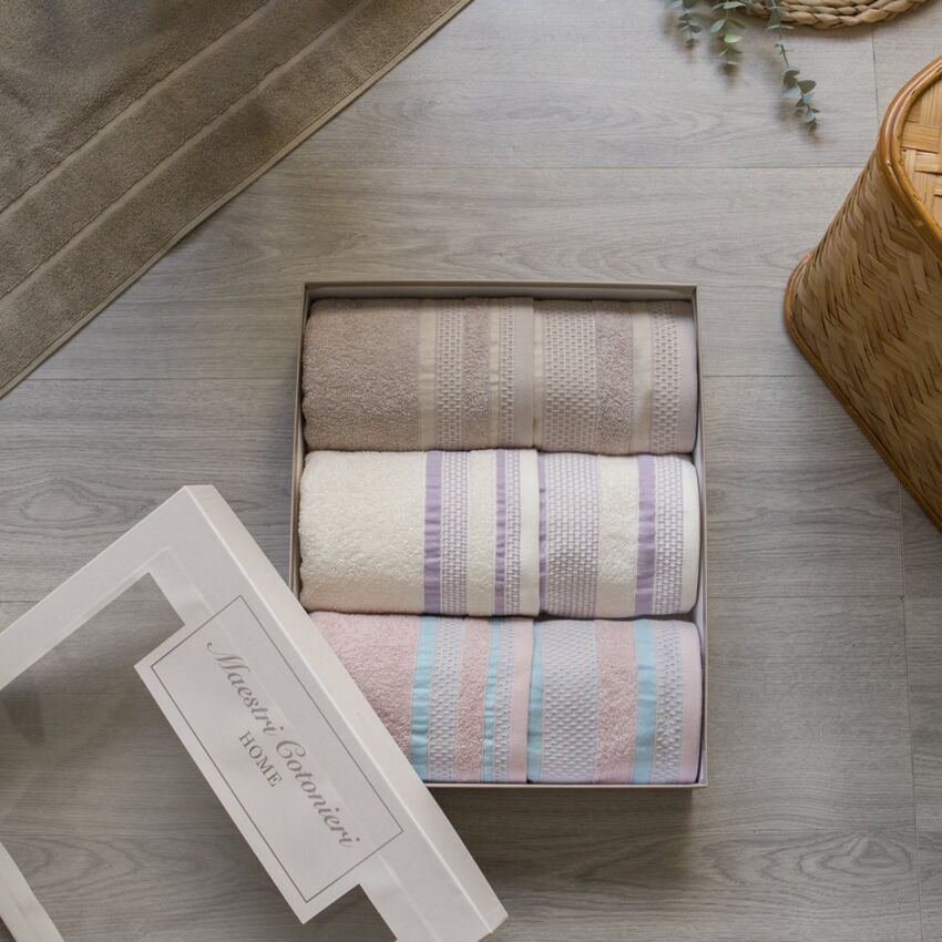 Set Asciugamani 3+3 CLARA By Maestri Cotonieri