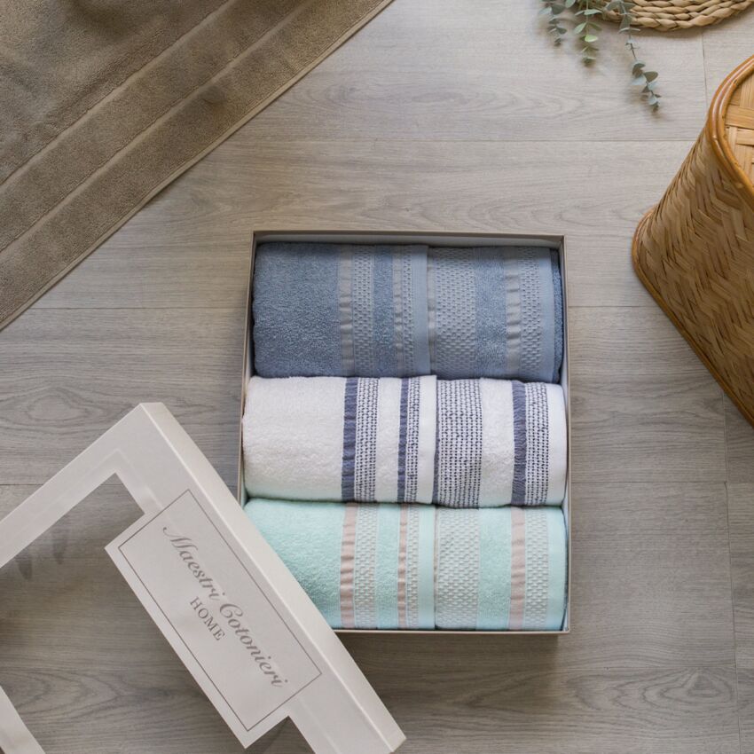 Set Asciugamani 3+3 CLARA By Maestri Cotonieri
