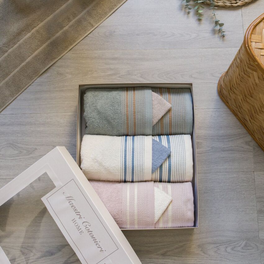 Set Asciugamani 3+3 MIA + lavette By Maestri Cotonieri