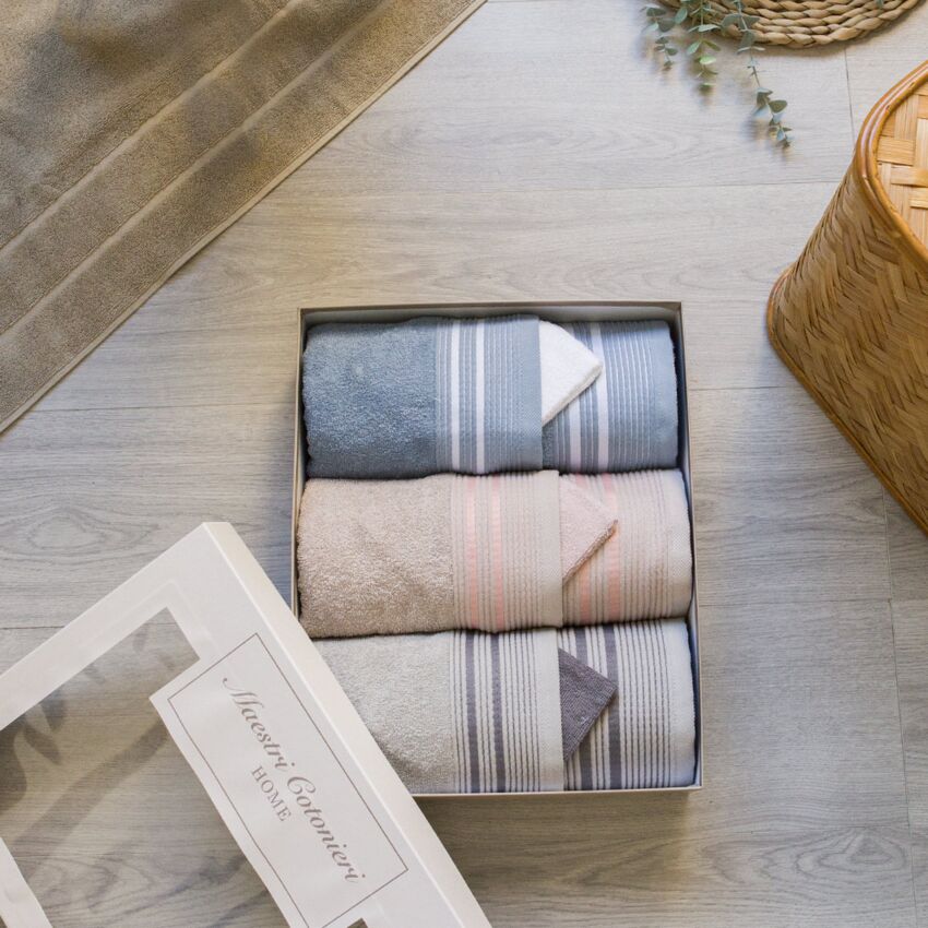 Set Asciugamani 3+3 MIA + lavette By Maestri Cotonieri