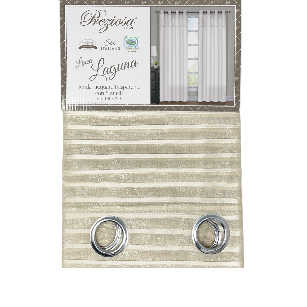 Tenda LAGUNA righe 140x290 by Preziosa Home