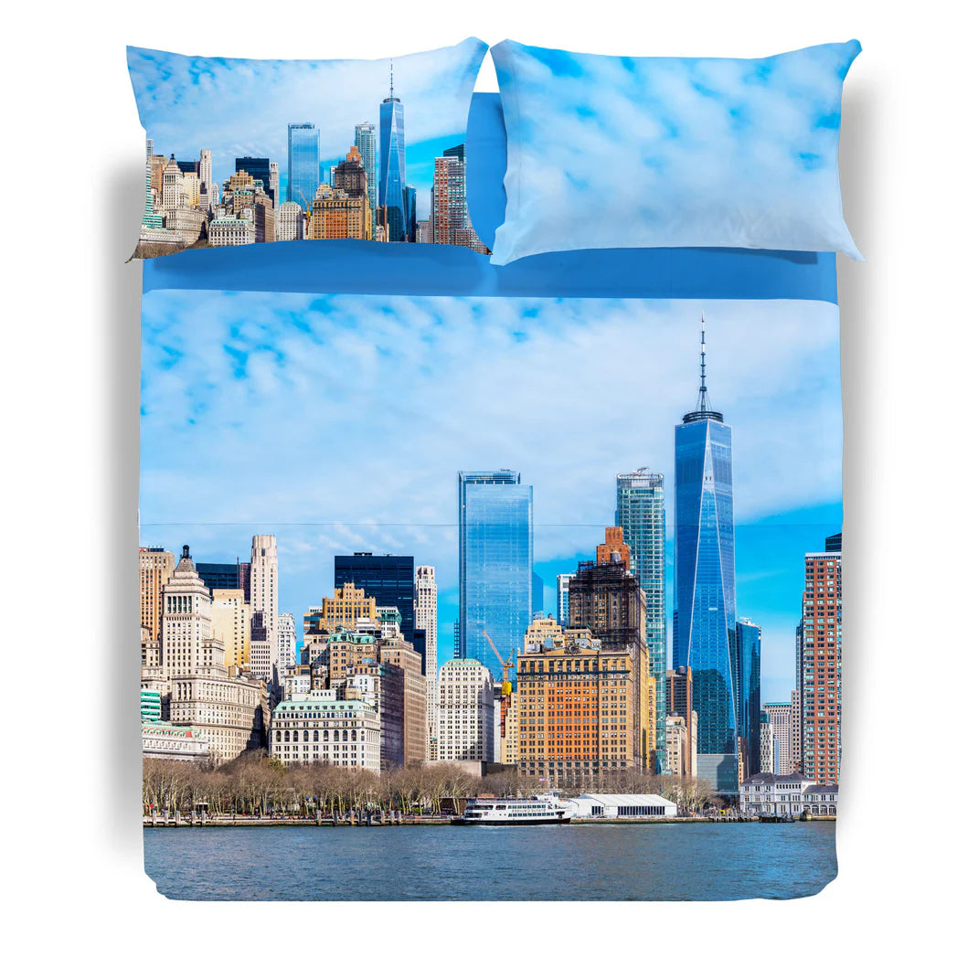 Completo lenzuola Copriletto FREEDOM TOWER by Caleffi