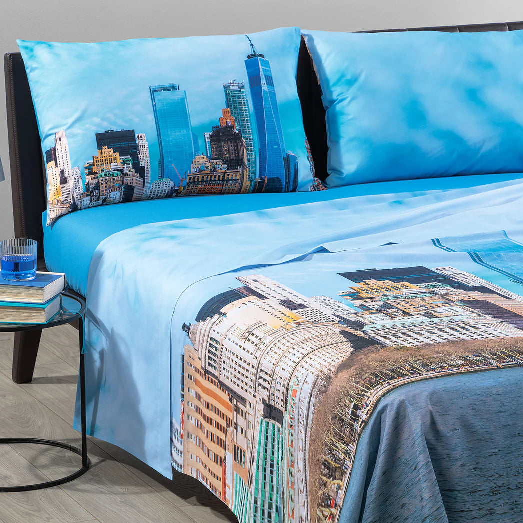 Completo lenzuola Copriletto FREEDOM TOWER by Caleffi