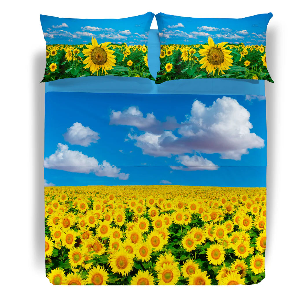 Completo lenzuola Copriletto GIRASOLI by Caleffi