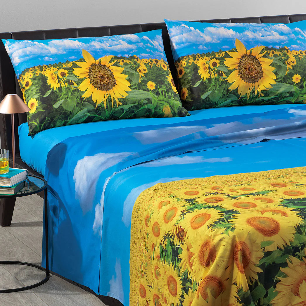 Completo lenzuola Copriletto GIRASOLI by Caleffi