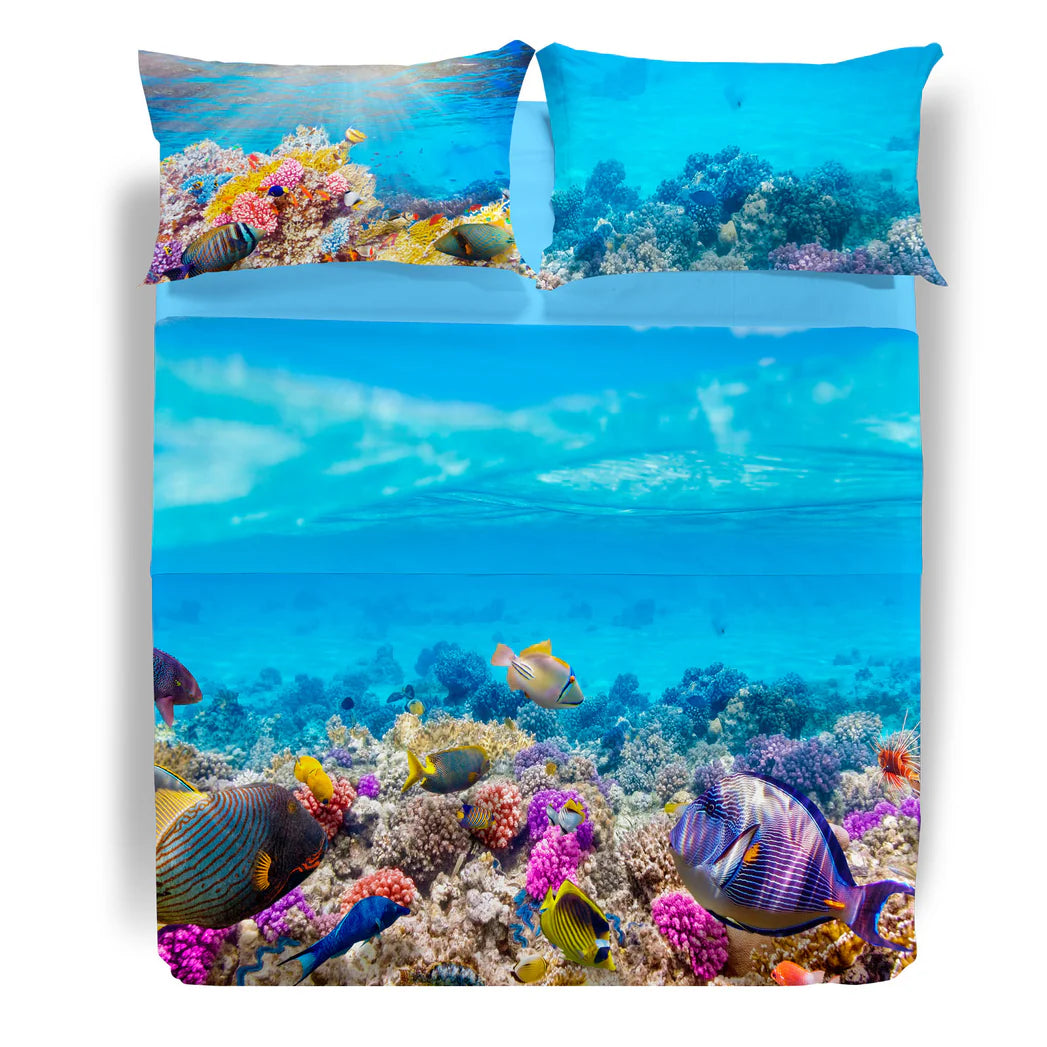 Completo lenzuola Copriletto OCEANO by Caleffi