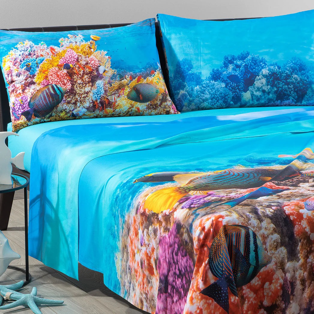 Completo lenzuola Copriletto OCEANO by Caleffi