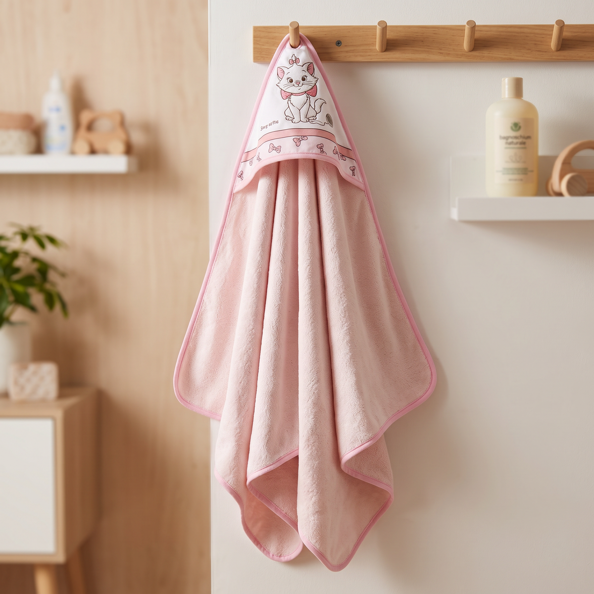 Accappatoio a Triangolo Baby Marie Aristogatti in Idrospugna 75x75 cm - Disney Ellepi