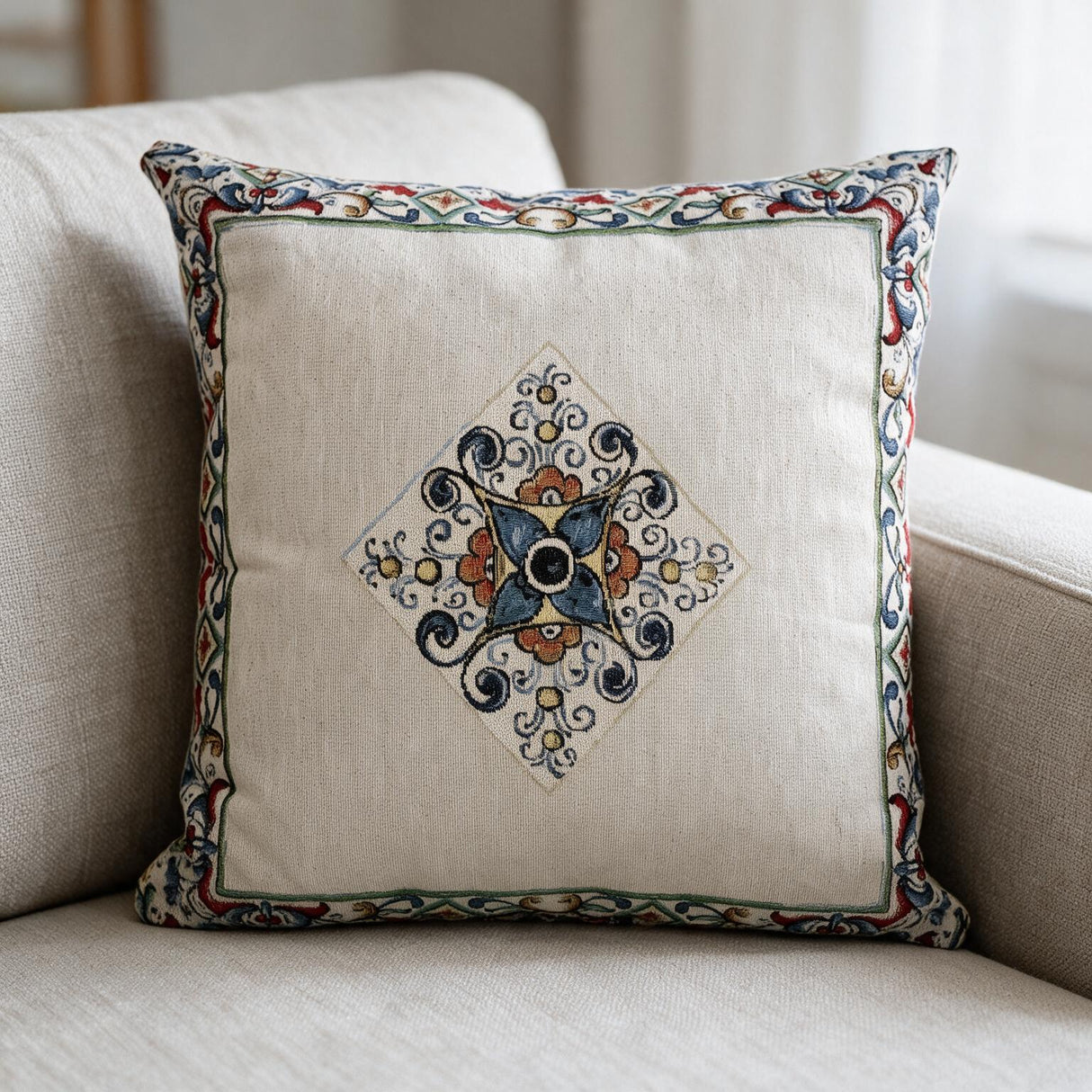 Cuscino Arredo VIETRI in Cotone Gobelin 45x45cm - Bifulco