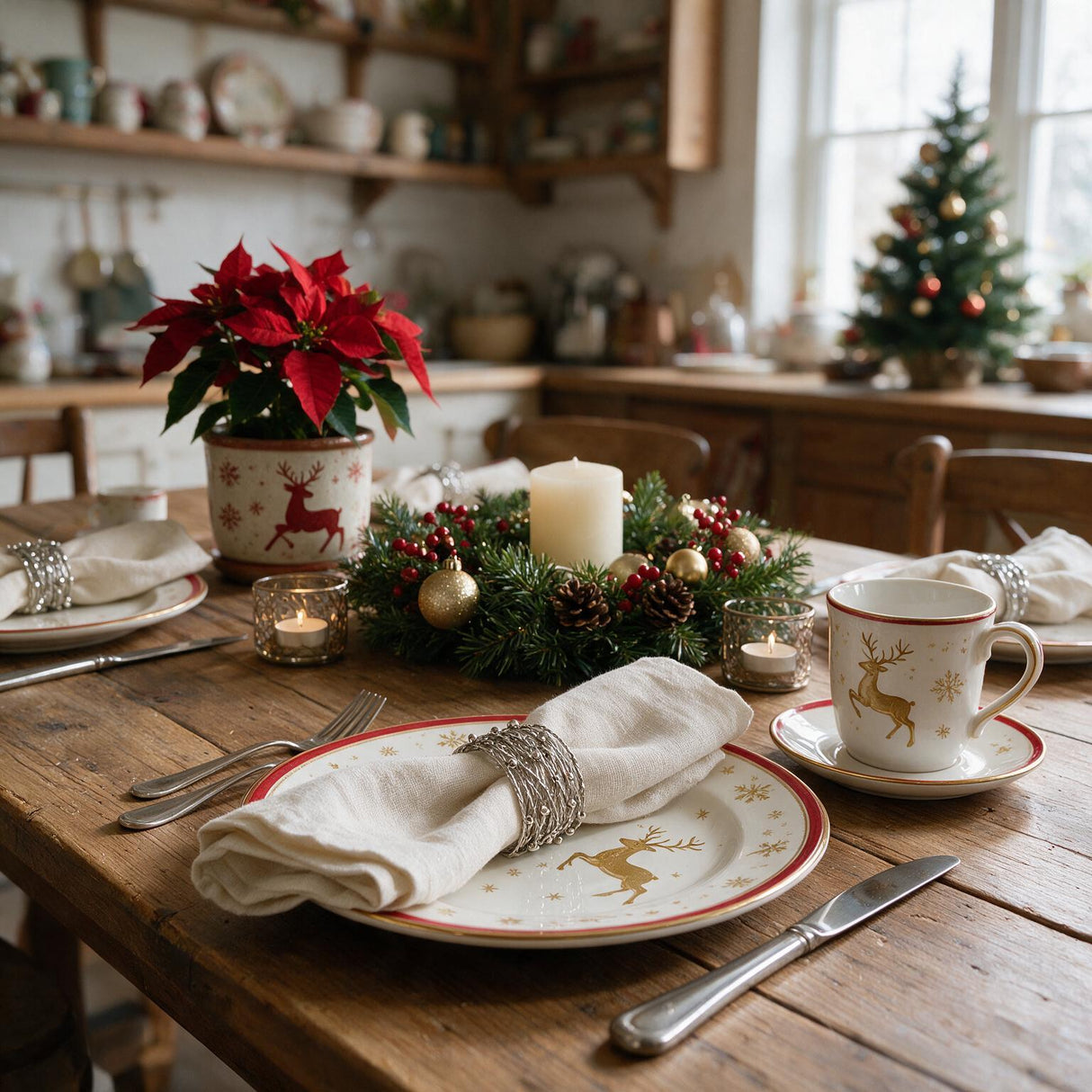 Set 4 Legatovaglioli Natalizi INTRECCIO - Hanna Home