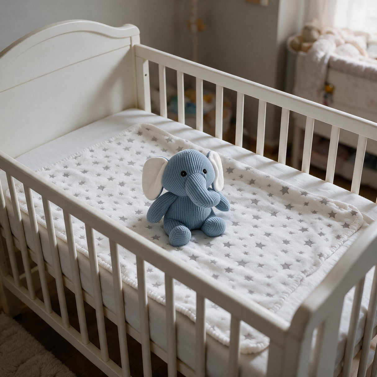 Set 3 Pezzi Baby Copertina Culla/Carrozzina con Cestino e Peluche Coordinati art. B565 - I Batuffolini