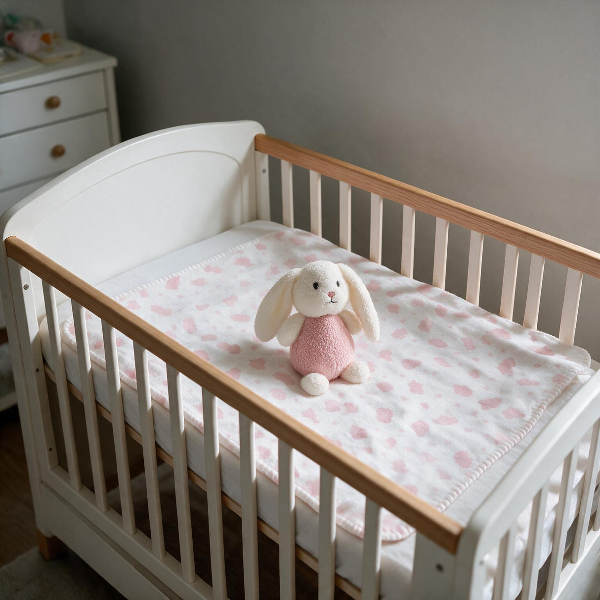 Set 3 Pezzi Baby Copertina Culla/Carrozzina con Cestino e Peluche Coordinati art. B565 - I Batuffolini